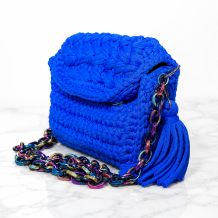 Amani Bahari – Sac à Main Crocheté Bleu | Sacoches de Paty