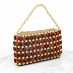 Malika Kongo – Sac à Main Perlé Marron | Sacoches de Paty