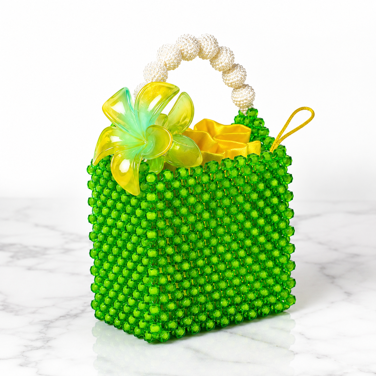 Zawadi – Sac à Main Perlé Vert Émeraude | Sacoches de Paty