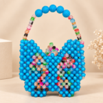 AYANA – Mini Sac Papillon Perlé Bleu Royal | Sacoches de Paty