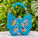 AYANA – Mini Sac Papillon Perlé Bleu Royal | Sacoches de Paty – Image 3