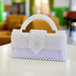 NURU – Pochette Baguette Perlée Blanche | Sacoches de Paty – Image 3