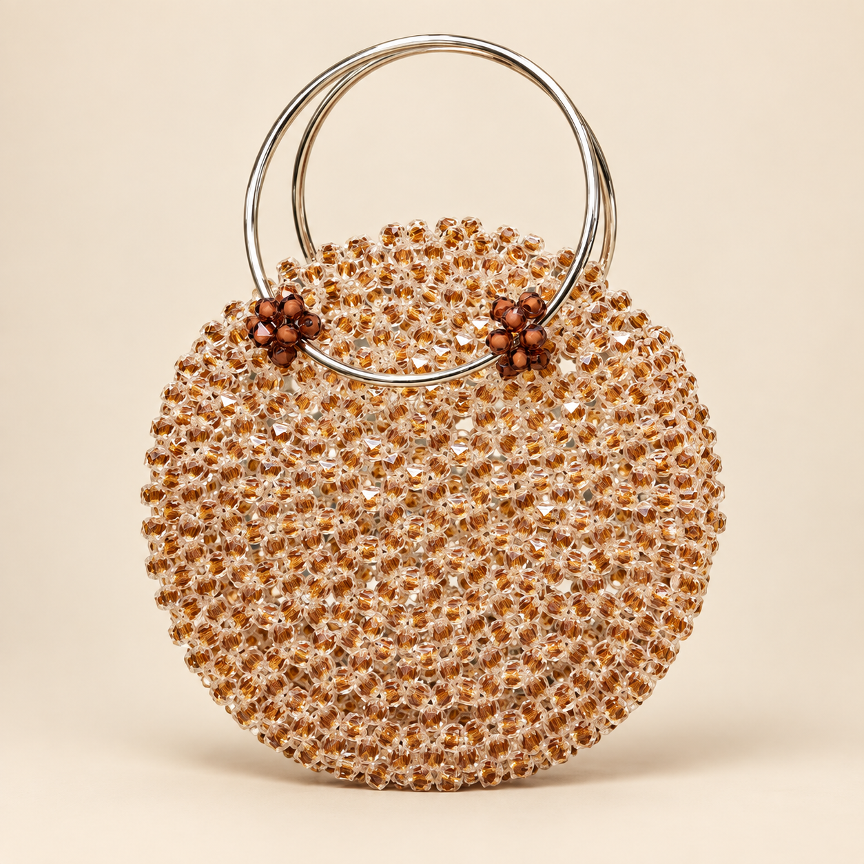 ZURI 1 ZURI – Sac à Main Rond Perlé Cristal & Doré | Sacoches de Paty – Image 1