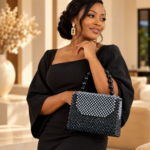 Sac ADUNNI porté avec une robe noire