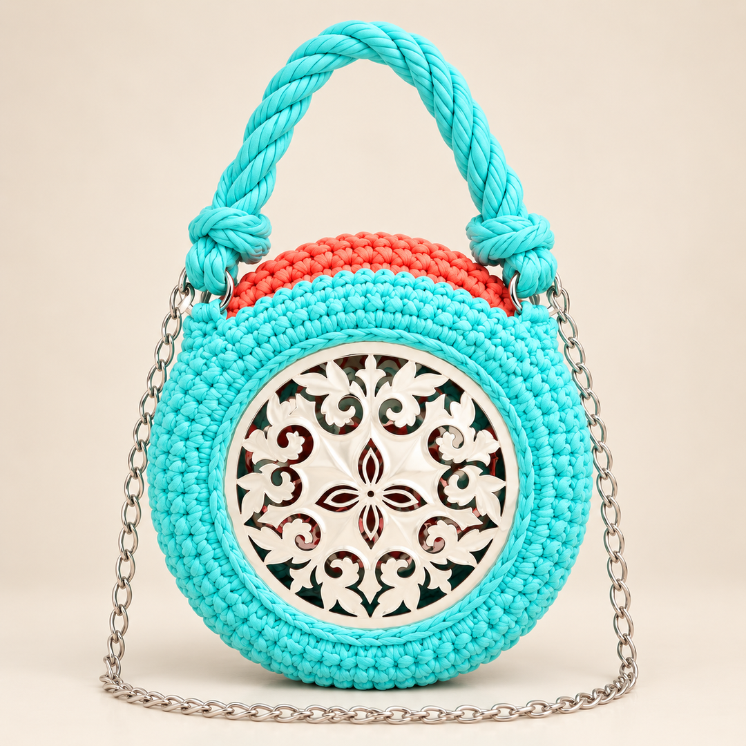 sac_prAYO – Sac Bandoulière Crocheté Turquoise & Corail Sacoches de Paty26oduit_1080x1080 AYO – Sac Bandoulière Crocheté Turquoise & Corail | Sacoches de Paty – Image 1